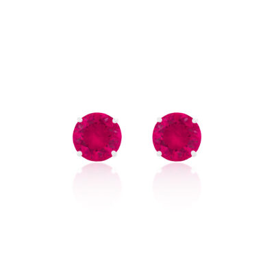 Brinco ponto de luz Patrícia safira pink de zircônia - 10mm