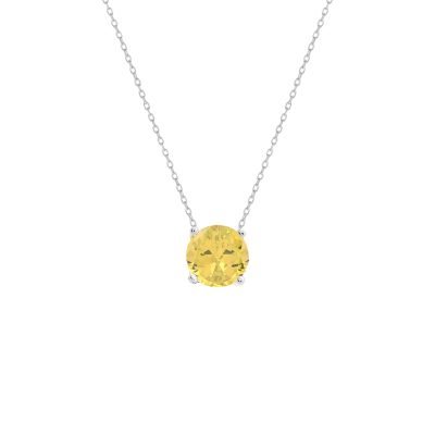 Colar ponto de luz Patrícia de zircônia fancy yellow - 8mm