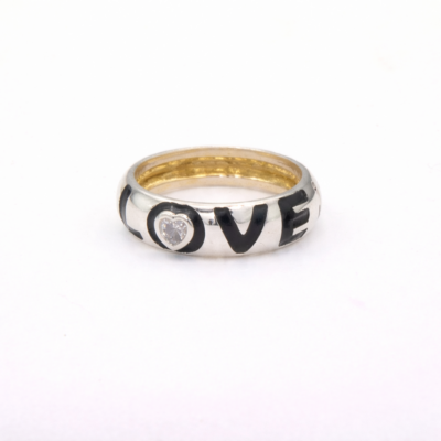 Aliança Love esmaltada em preto