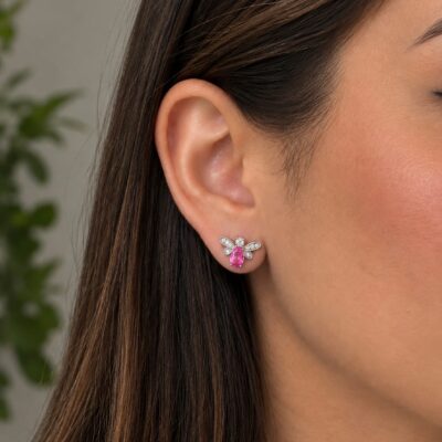 Alternative view of Brinco Abelha Safira Pink – Moissanite 0,21ct